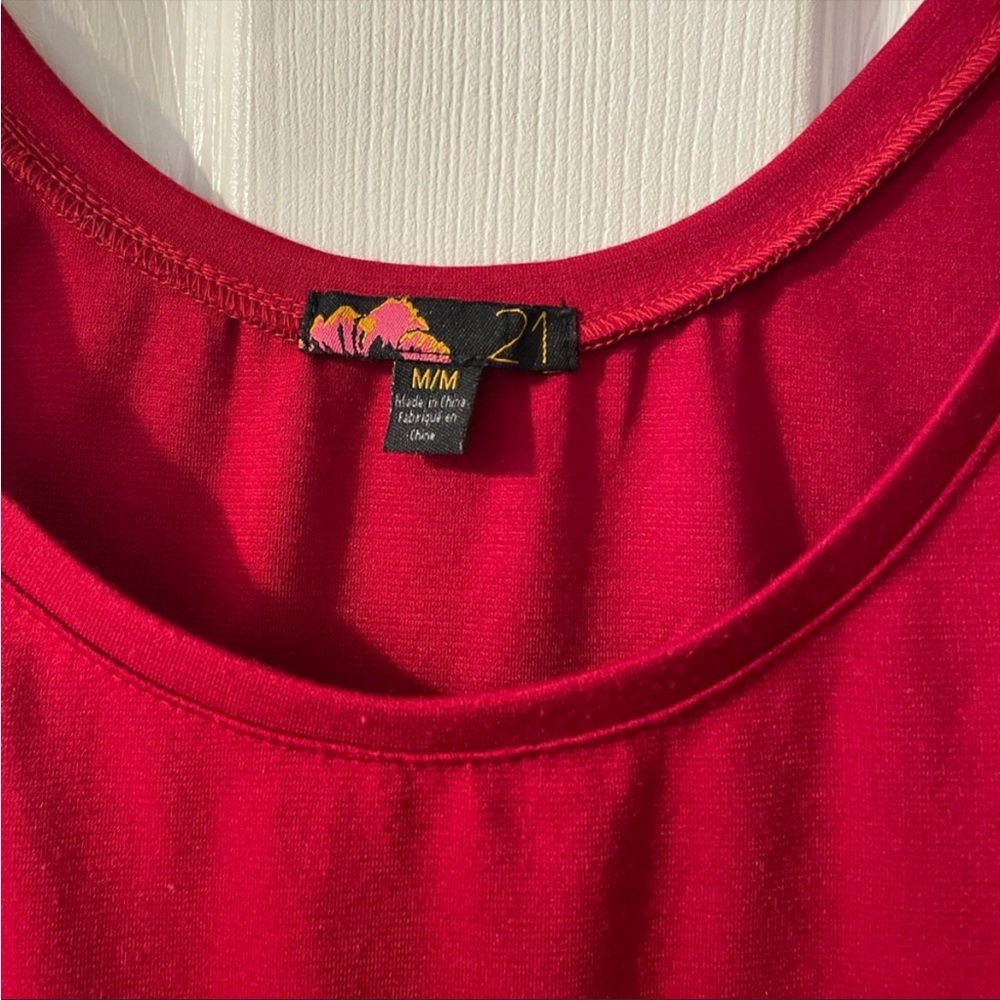 Womens Medium Red sleeveless mini dress round neck valentines day - Picture 2 of 3